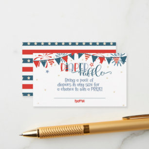 Carte D'accompagnement Filtre 4 juillet Baby shower Déchets Raffle