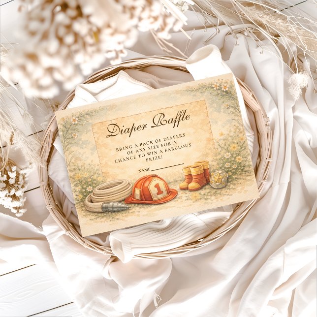 Carte D'accompagnement Firefighter Theme Diapper Raffle (Créateur téléchargé)