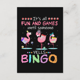 Carte D'accompagnement Flamant rose  Flamme Bingo Funny