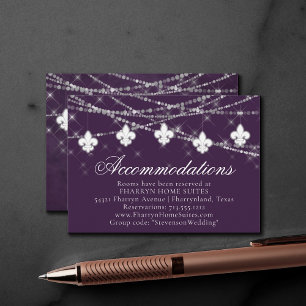 Carte D'accompagnement Fleur de Lis Eggplant Purple Lumières Hébergements