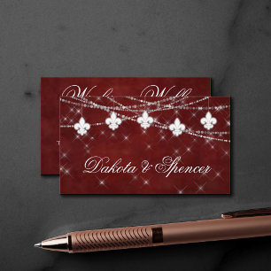 Carte D'accompagnement Fleur de Lis Rouge foncé   Souhait bien poème