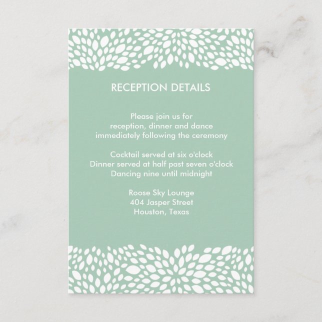 Carte D'accompagnement Fleur Direction/Réception de Mariage Personnalisab (Devant)