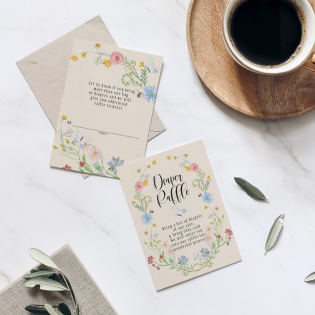 Carte D'accompagnement Fleur fleur sauvage Wreath Aquarelle Déchets Raffi (Créateur téléchargé)