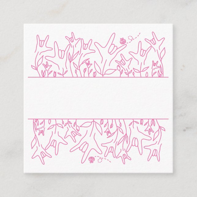Carte D'accompagnement Fleur ILY - Nom personnalisé ASL Design (Devant)