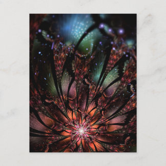 Carte D'accompagnement Fleur imaginaire fractale douce et tendresse