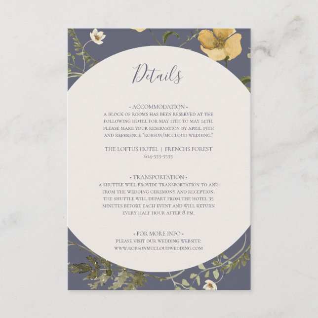 Carte D'accompagnement Fleur printanière | Détails pourpre poussiéreux (Devant)