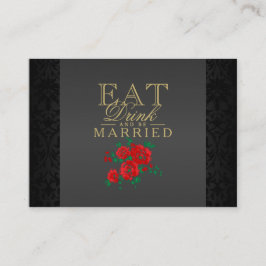 Carte D'accompagnement Fleur Rouge Mange, Bois & Etre Marié - Réception