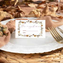 Carte D'accompagnement Fleur sauvage Automne Devinez Combien De Baisers J