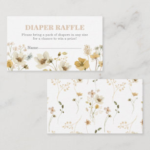 Carte D'accompagnement Fleur sauvage Baby shower Déchets Raffle