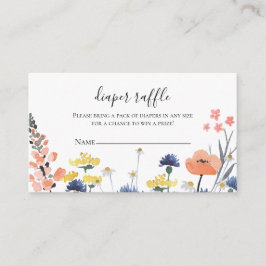 Carte D'accompagnement Fleur sauvage Baby shower Déchets Raffle
