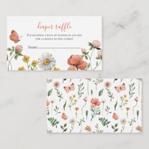 Carte D'accompagnement Fleur sauvage Baby shower Déchets Raffle