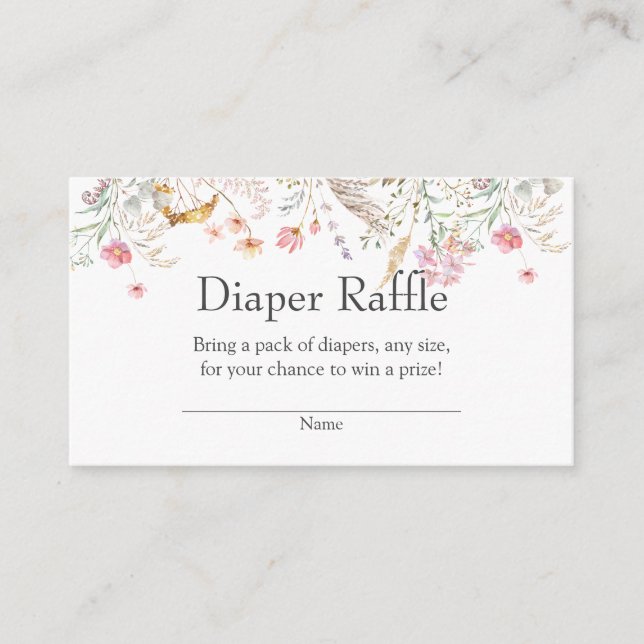 Carte D'accompagnement Fleur sauvage Baby shower rabat insertion (Devant)