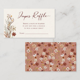 Carte D'accompagnement Fleur sauvage Boho Baby shower de la chair