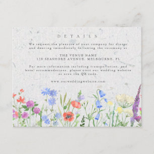 Carte D'accompagnement Fleur sauvage Boho Garden Détails du mariage