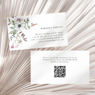 Carte D'accompagnement Fleur sauvage botanique Site Mariage Code QR
