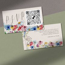 Fleur sauvage Charm en ligne RSVP QR Code Mariage