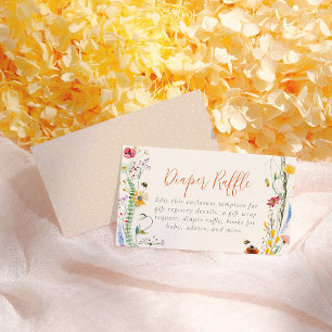 Carte D'accompagnement Fleur sauvage d'abeilles Boho Baby shower fille