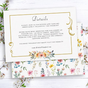 Carte D'accompagnement Fleur sauvage d'aquarelle Mariage d'été du printem