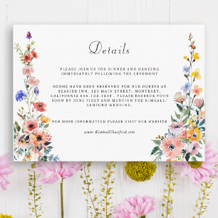 Carte D'accompagnement Fleur sauvage d'aquarelle Mariage d'été du printem