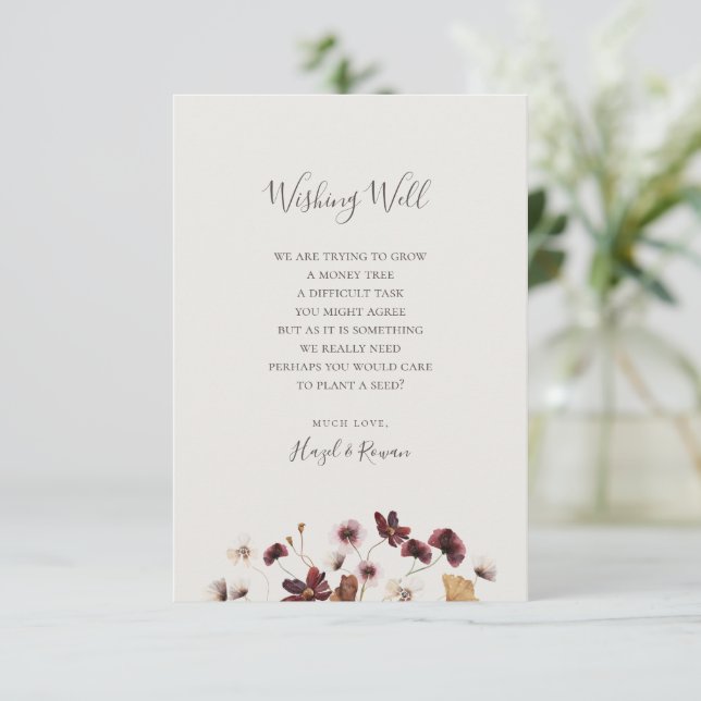 Carte D'accompagnement Fleur sauvage de Cuivre Bourgogne | Beige Wing Wel (Debout devant)