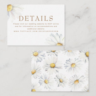 Carte D'accompagnement Fleur sauvage de marguerite blanche Élégant Petits