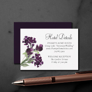 Carte D'accompagnement Fleur sauvage   Deep Purple Bohemian Flower Hotel 