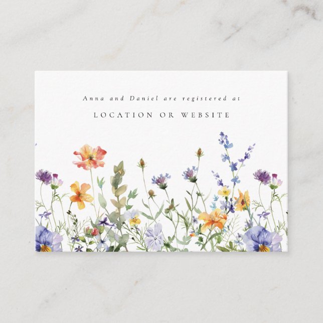 Carte D'accompagnement Fleur sauvage d'été Registre Mariage (Devant)