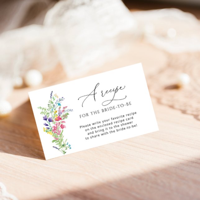 Carte D'accompagnement Fleur Sauvage d'Été Veuillez Apporter Une Recette (Créateur téléchargé)