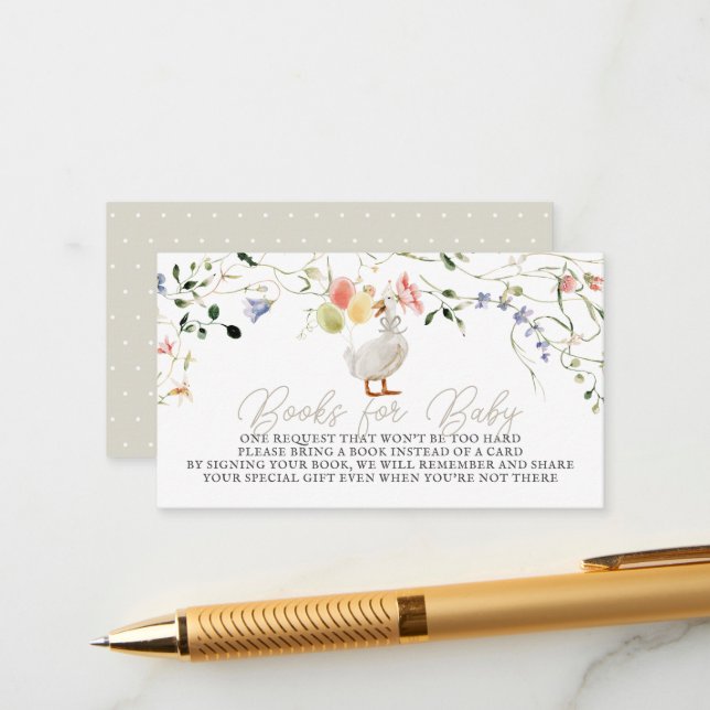 Carte D'accompagnement Fleur sauvage d'oie soyeux Floral Babal Demande de (Devant/Arrière en situation)