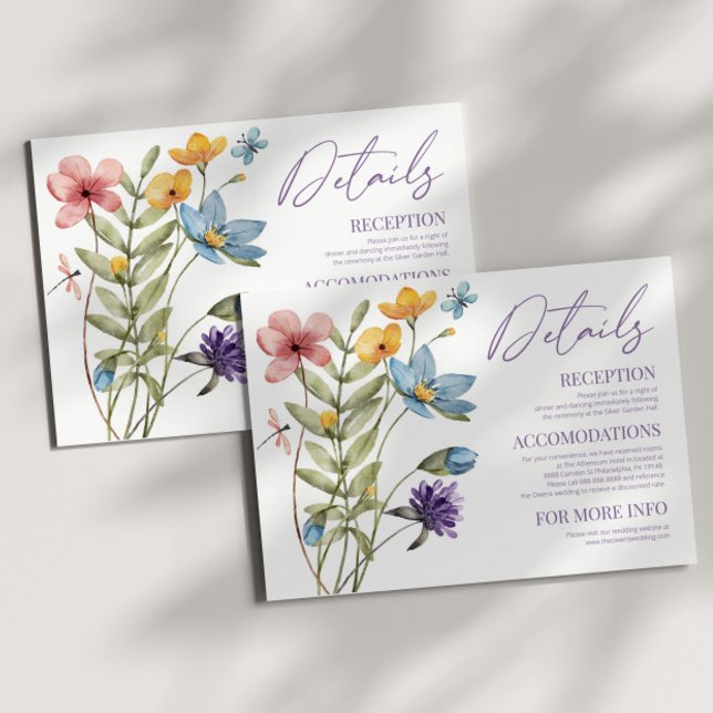 Carte D'accompagnement Fleur sauvage Fleur Fleur Florale Détails du Maria (Créateur téléchargé)