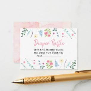 Carte D'accompagnement Fleur sauvage Garden Baby shower Déchets Raffle