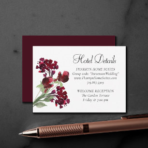 Carte D'accompagnement Fleur sauvage   Hébergements Crimson Red Bohemian