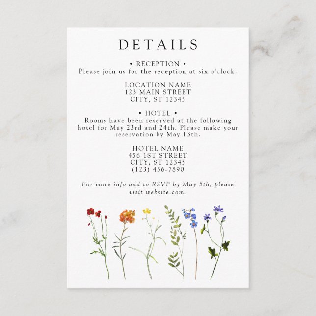 Carte D'accompagnement Fleur sauvage LGBTQ Gay pride Floral Mariage Détai (Devant)