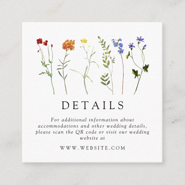 Carte D'accompagnement Fleur sauvage LGBTQ Gay pride Floral Mariage QR Co (Devant)