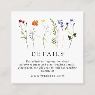 Carte D'accompagnement Fleur sauvage LGBTQ Gay pride Floral Mariage QR Co
