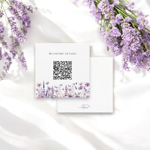Carte D'accompagnement Fleur sauvage moderne registre baby shower code qr
