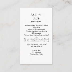 Carte D'accompagnement Fleur sauvage Recette demande nuptiale douche