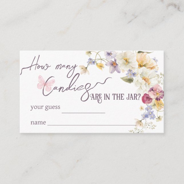 Carte D'accompagnement Fleur sauvage rustique violet Baby shower jeu de d (Devant)