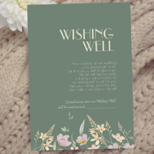 Carte D'accompagnement Fleur sauvage Sage Deco Mariage Wishing Well