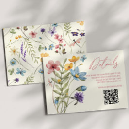 Carte D'accompagnement Fleur sauvage Wild Flower QR Code Détails du Maria
