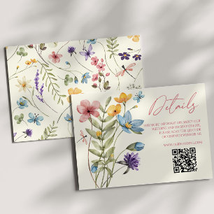 Carte D'accompagnement Fleur sauvage Wild Flower QR Code Détails du Maria