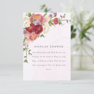 Carte D'accompagnement Fleurs blanches rouge vif Baby shower d'affichage