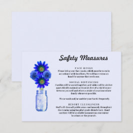 Carte D'accompagnement Fleurs bleues Mason Mesures de sécurité des jarres