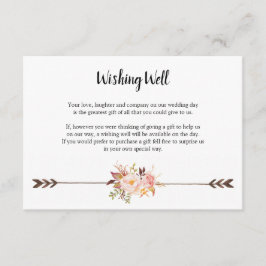 Carte D'accompagnement Fleurs d'aquarelle bohème qui souhaitent bien Mari