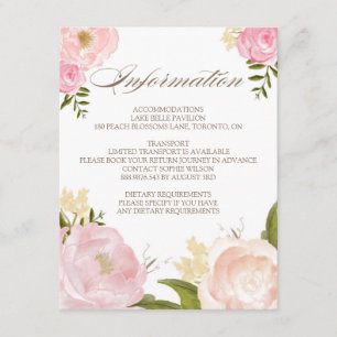 Carte D'accompagnement Fleurs d'aquarelle romantique Information du Maria