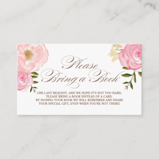 Carte D'accompagnement Fleurs d'aquarelle rose S'il vous plaît apporter u (Devant)