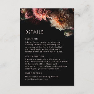 Carte D'accompagnement Fleurs de chrysanthème sombres et lunaires
