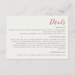 Carte D'accompagnement Fleurs de fraises rouges sucrées Mariage