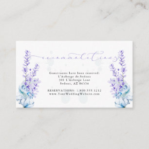 Carte D'accompagnement Fleurs de Lavande Logement pour Invités Bleu Pouss