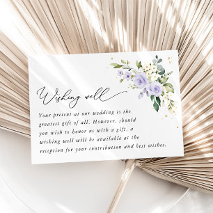 Carte D'accompagnement Fleurs de lilas, fleurs blanches, puits de souhait